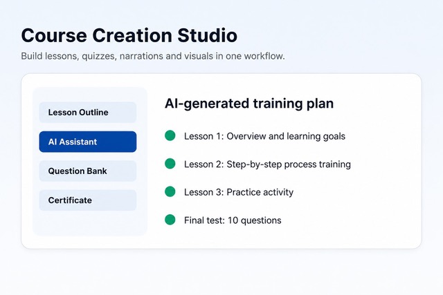 Course creation studio interface